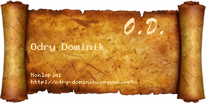 Odry Dominik névjegykártya